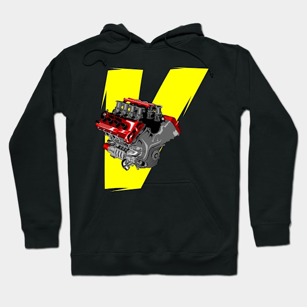 Ferrari F430 Engine V8 Hoodie by aredie19